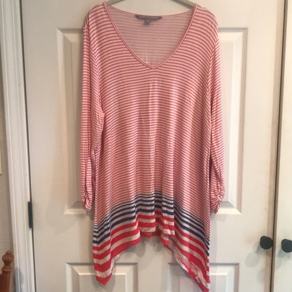 Valerie Stevens size L pullover v-neck tunic - Picture 1 of 5